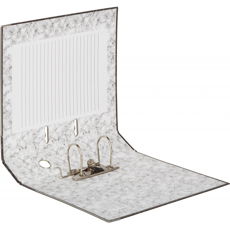 Папка-регистратор 75 мм (+/- 5 мм) мрамор, черный,бум/бум,мет.уг