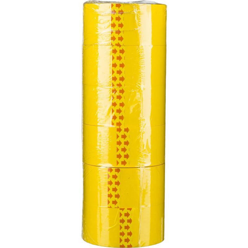 Клейкая лента упаковочная 48мм х 66м 43мкр желтая 6 шт/уп СПб