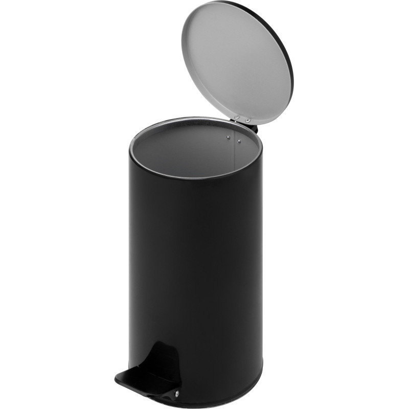 Ведро мусорное с педалью круглое 10 л черное, 200 ммx 310 мм