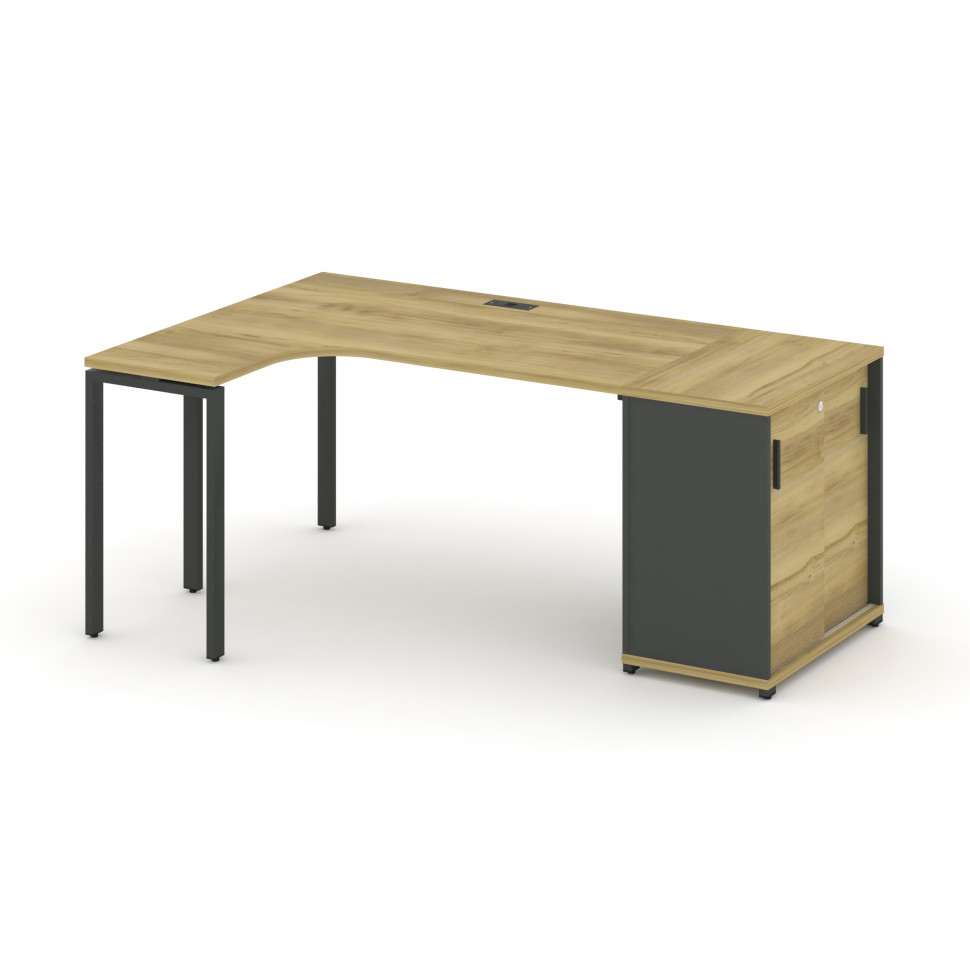 Concept Стол эргономичный с опорным шкафом-купе  CN.SA-218(L) A Дуб Винченцо/Антрацит/Металл Антраци