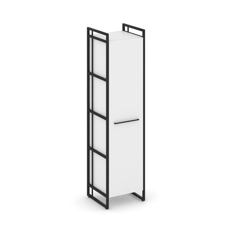 Rift Шкаф 4 ниши узкий RF.SU-41 (L) Белый Бриллиант/Металл Черный/Черный Ручки 420*396*1648