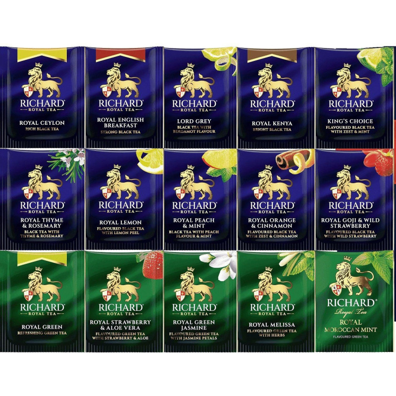 Чай ассорти в пакетиках Richard Royal Tea Collection 15 видов, 120пак