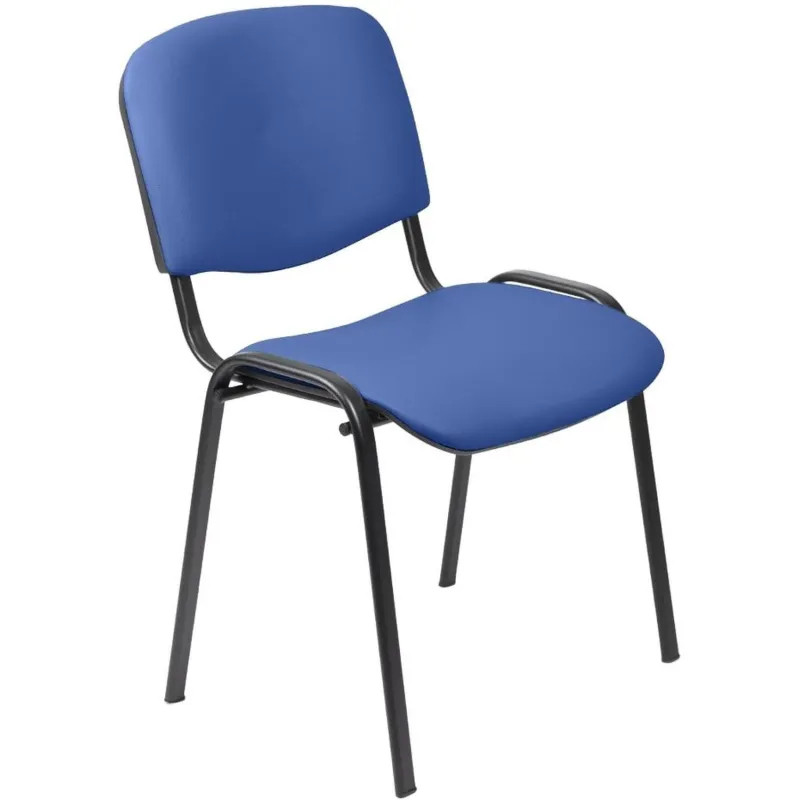 Стул 0MX_UA_EChair Rio(ИЗО/ISO)  черный, к/з синий  V-15