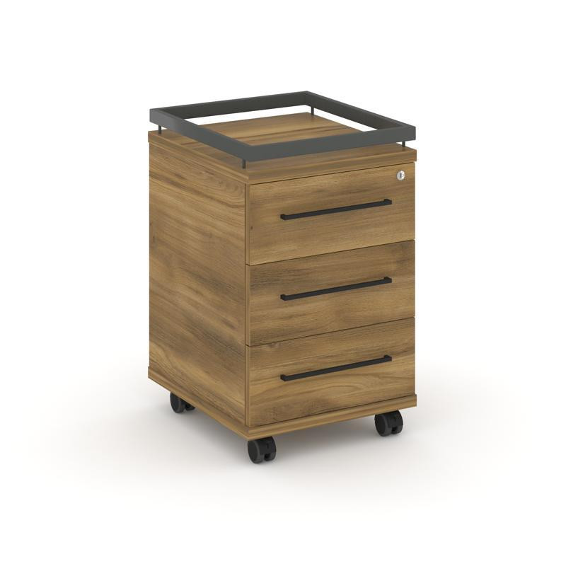 Rift Тумба мобильная усиленная + рамка RF.TM-003 Сандал Янтарный/Металл Антрацит/Черный Ручки 416*46