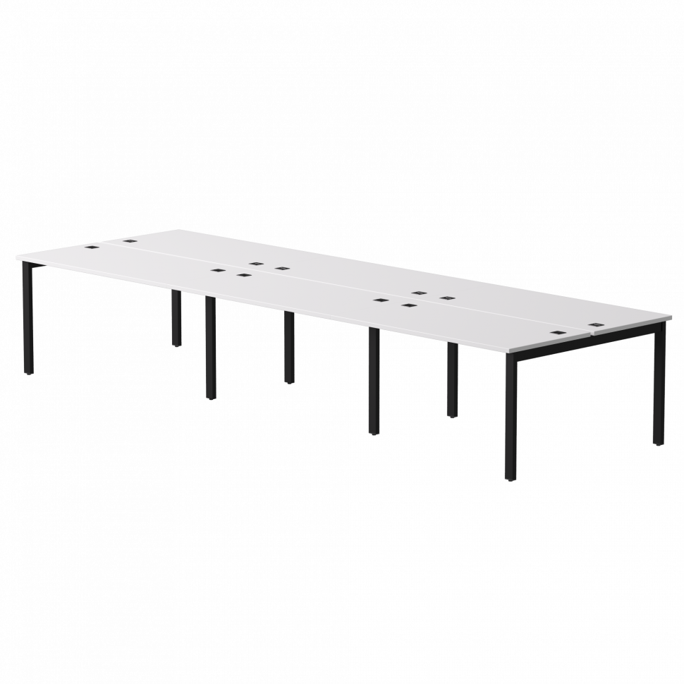 Бенч-система на 6 мест Everprof EVO (ЭВО) на металлокаркасе 4740х670(1370)x755 Белый/Черный