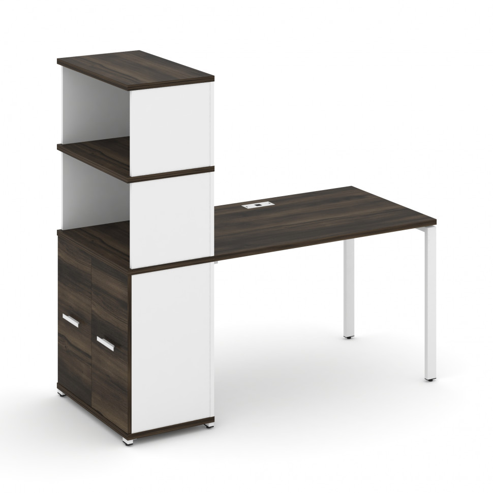 Concept Стол рабочий с опорным распаш. шкафом с надставкой выс. CN.SP-230 W Дуб Мали/Белый Бриллиант