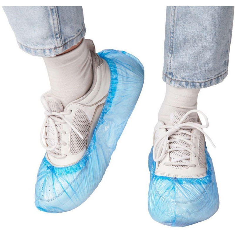 Бахилы п/э арт.406-979, 1,6 г.,голубые, (50пар/упак)