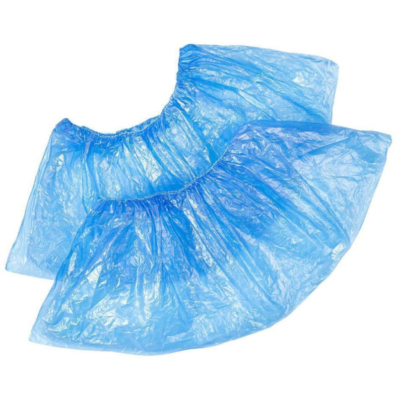 Бахилы п/э арт.406-979, 1,6 г.,голубые, (50пар/упак)