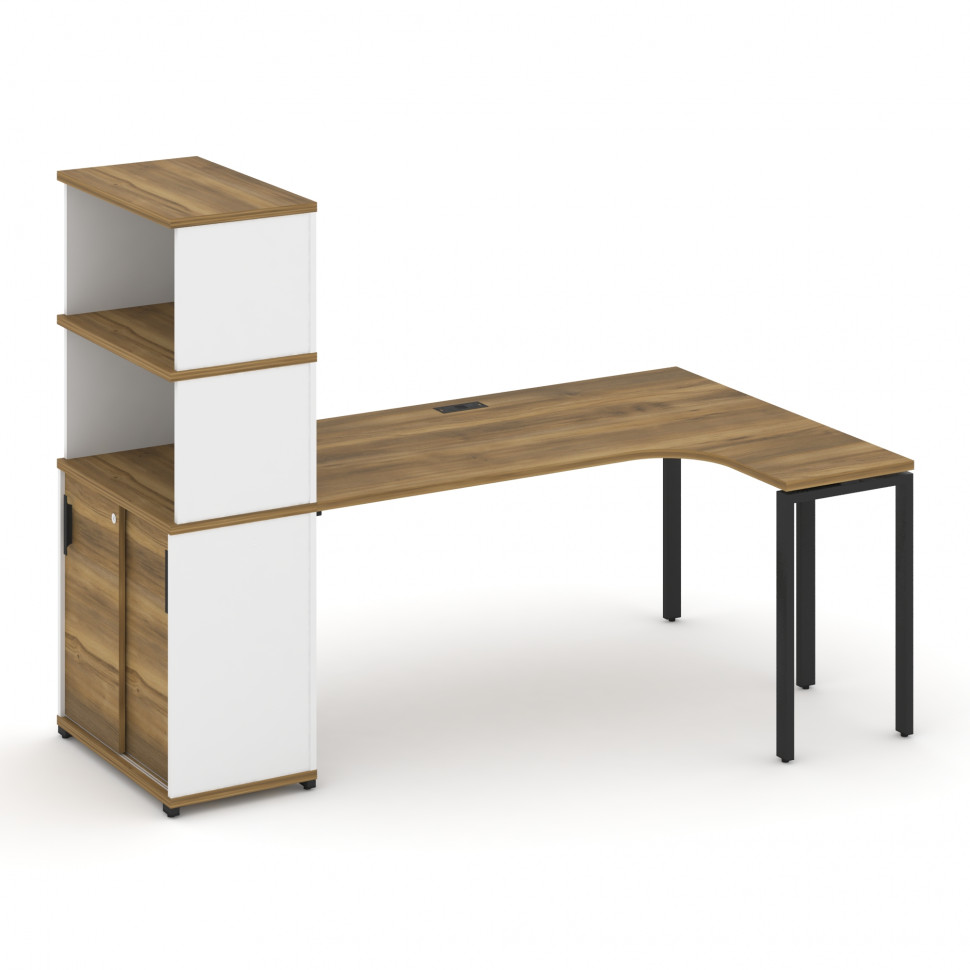 Concept Стол эргономичный с опорным шкафом-купе с надставкой выс.  CN.SA-222(R) B Сандал Янтарный/Бе