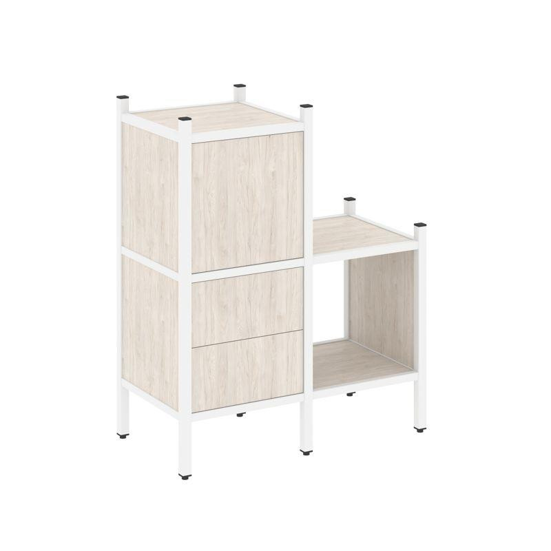 Loft Прямой стеллаж VR.L-11 Денвер Светлый/Металл Белый 862*446*1047 Loft Прямой стеллаж VR.L-11 Денвер Светлый/Металл Белый 862*446*1047