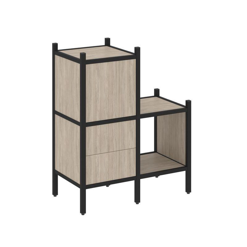 Loft Прямой стеллаж VR.L-11 Дуб Аттик/Металл Черный 862*446*1047 Loft Прямой стеллаж VR.L-11 Дуб Аттик/Металл Черный 862*446*1047