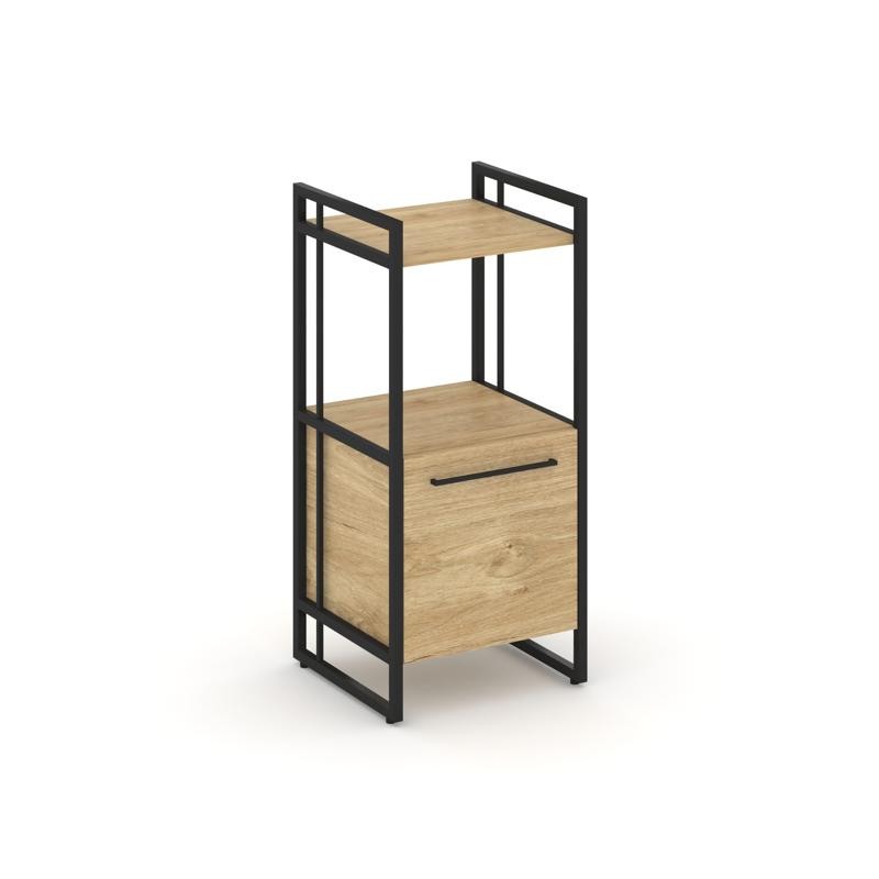 Rift Шкаф 2 ниши узкий RF.SU-22 (L) Тиквуд Светлый/Металл Черный/Черный Ручки 420*396*924