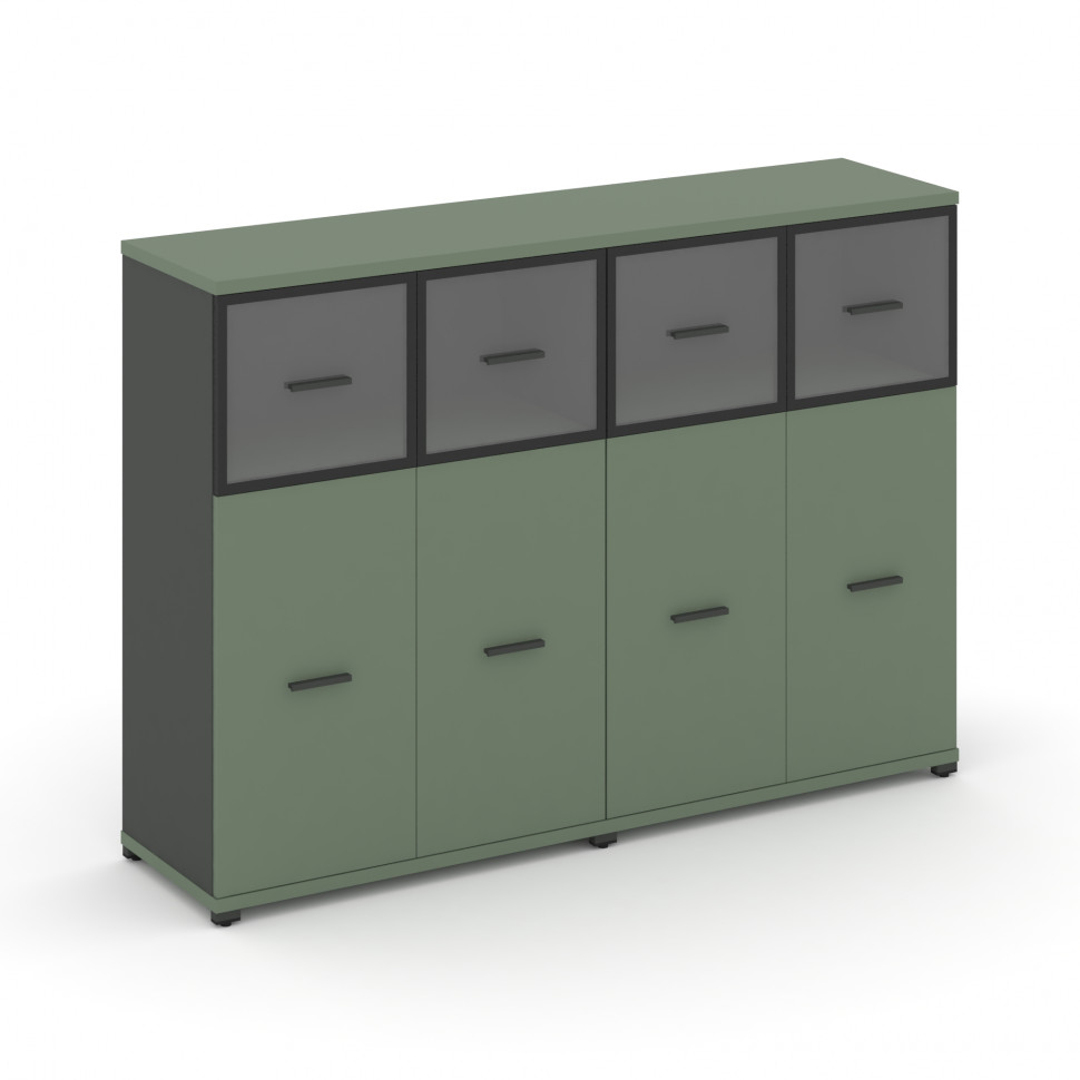 Concept Шкаф 2 широкие секции, 3 ниши CN.STS-324 RPB A Кобо/Антрацит/Металл Антрацит/Прозрачный 1668