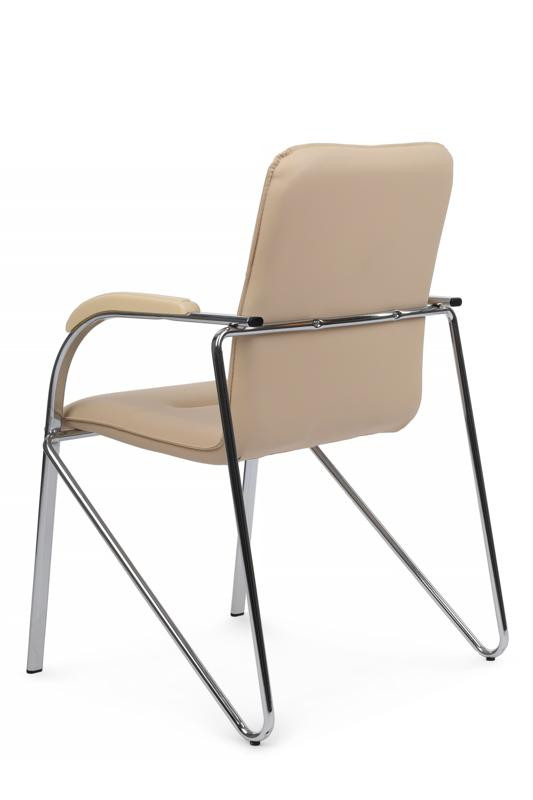 Стул Самба с пластиковыми подлокотниками SMB-03H Хром гальв. Бежевый