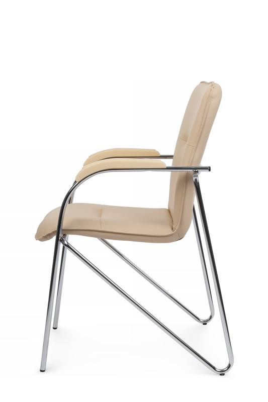 Стул Самба с пластиковыми подлокотниками SMB-03H Хром гальв. Бежевый