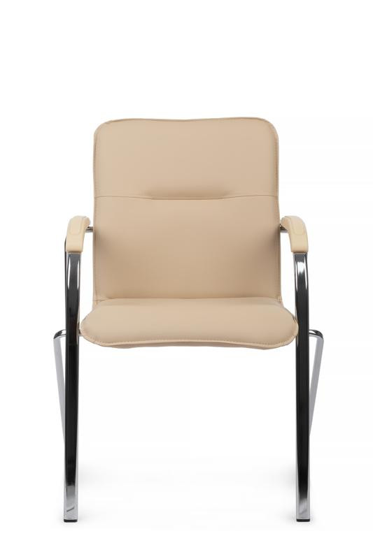 Стул Самба с пластиковыми подлокотниками SMB-03H Хром гальв. Бежевый