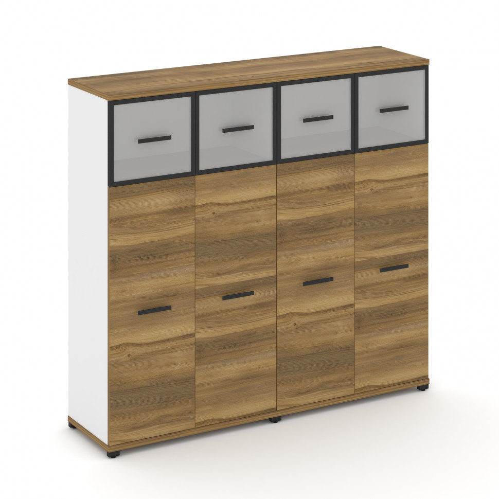 Concept Шкаф 2 широкие секции, 4 ниши CN.STS-424 RMB B Сандал Янтарный/Белый Бриллиант/Металл Черный