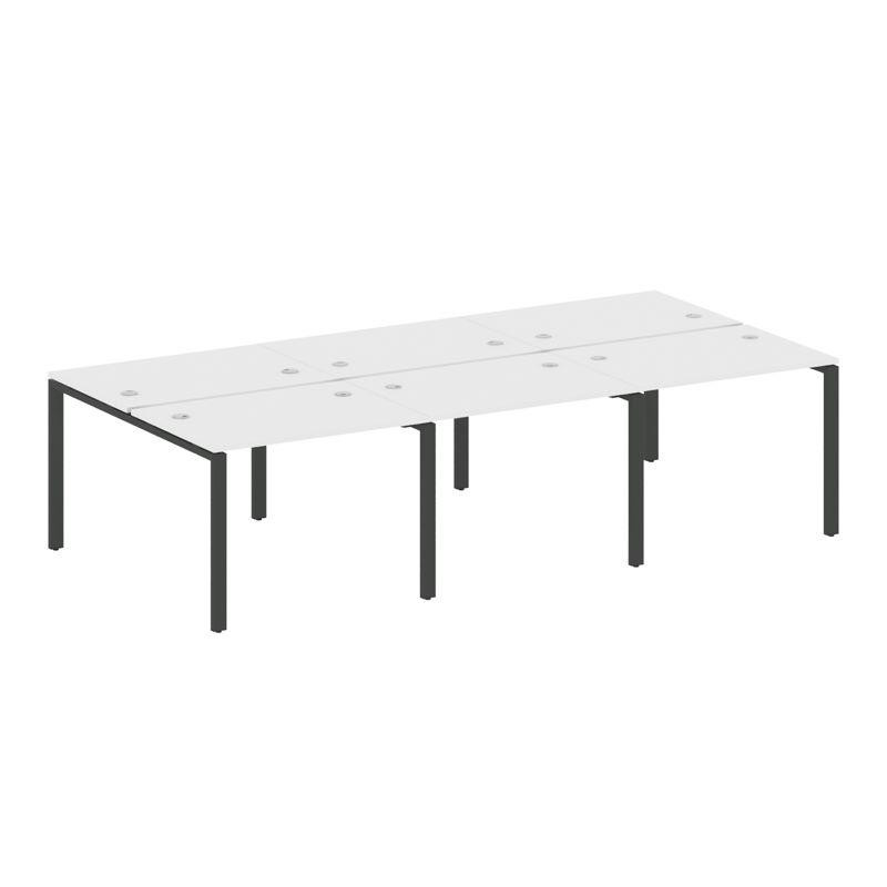 Metal System Рабочая станция на 6 мест на П-образном м/к БП.СМ-6.1 Белый/Металл Антрацит 3000*1475*7 Metal System Рабочая станция на 6 мест на П-образном м/к БП.СМ-6.1 Белый/Металл Антрацит 3000*1475*7