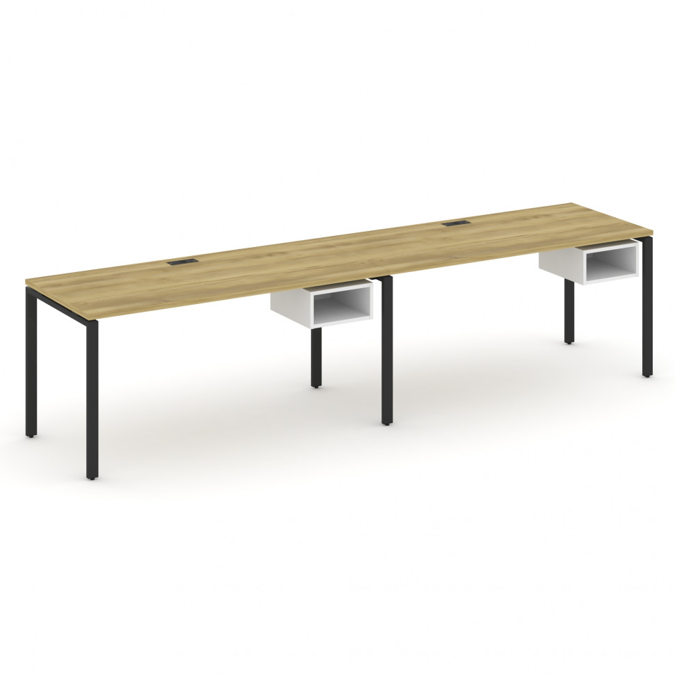 Concept Рабочая станция односторонняя с подвес. тумбами 2 места CN.ORS-104 Дуб Винченцо/Белый Брилли