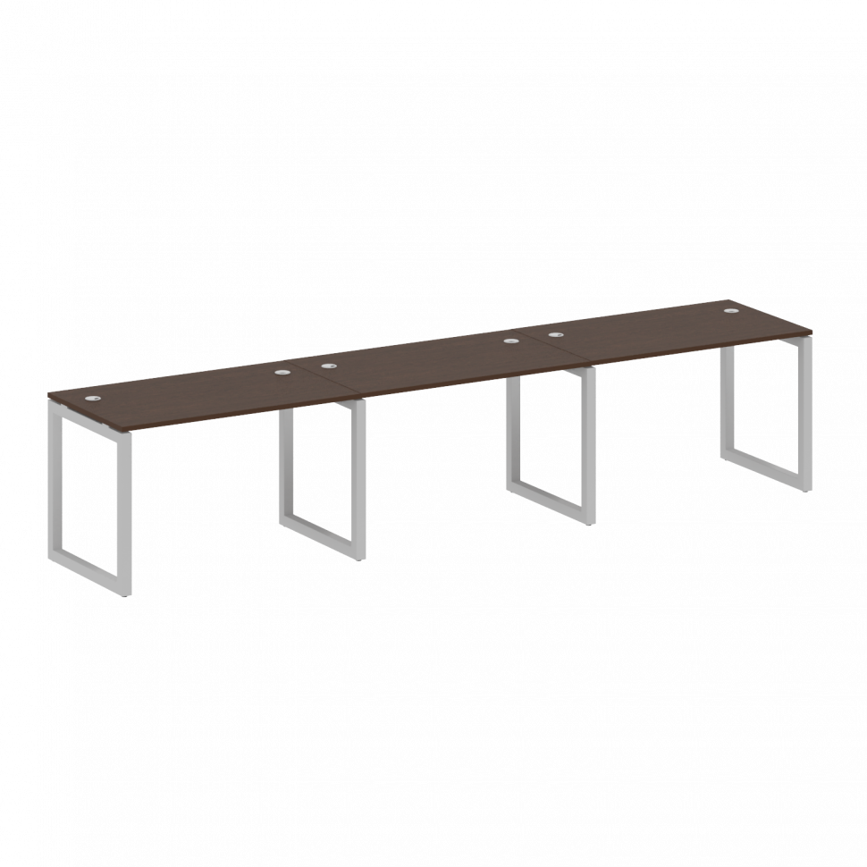 Metal System Quattro Рабочая станция на 3 места на О-образном м/к 50БО.СМ-3.2 Венге Цаво/Металл Серы