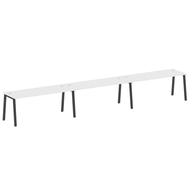 Metal System Рабочая станция на 3 места на А-образном м/к БА.СМ-3.5 Белый/Металл Антрацит 5400*720*7