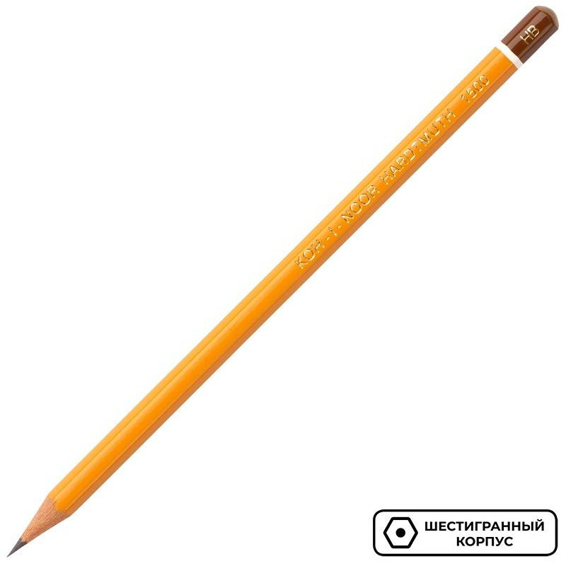 Карандаш чернографитный KOH-I-NOOR 1500/HB, б/ласт, Чехия Карандаш чернографитный KOH-I-NOOR 1500/HB, б/ласт, Чехия
