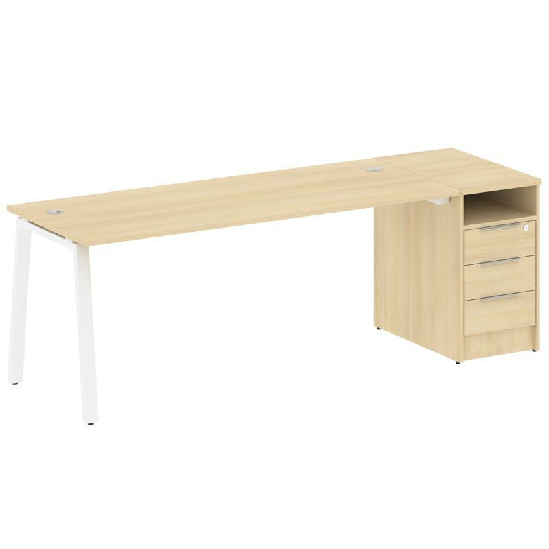 Metal System Рабочая станция с тумбой на А-образном м/к БА.РС-СТП-1.5 Акация Лорка/Металл Белый 2212 Metal System Рабочая станция с тумбой на А-образном м/к БА.РС-СТП-1.5 Акация Лорка/Металл Белый 2212