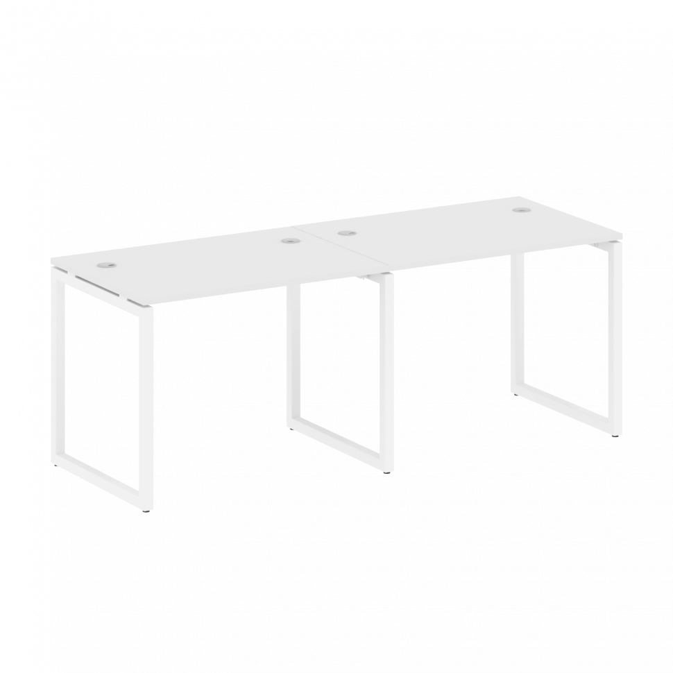 Metal System Quattro Рабочая станция на 2 места на О-образном м/к 40БО.СМ-2.1 Белый/Металл Белый 200