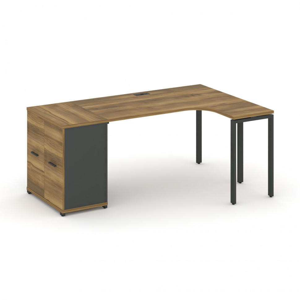 Concept Стол эргономичный с опорным распаш. шкафом CN.SA-209(R) A Сандал Янтарный/Антрацит/Металл Ан Concept Стол эргономичный с опорным распаш. шкафом CN.SA-209(R) A Сандал Янтарный/Антрацит/Металл Ан