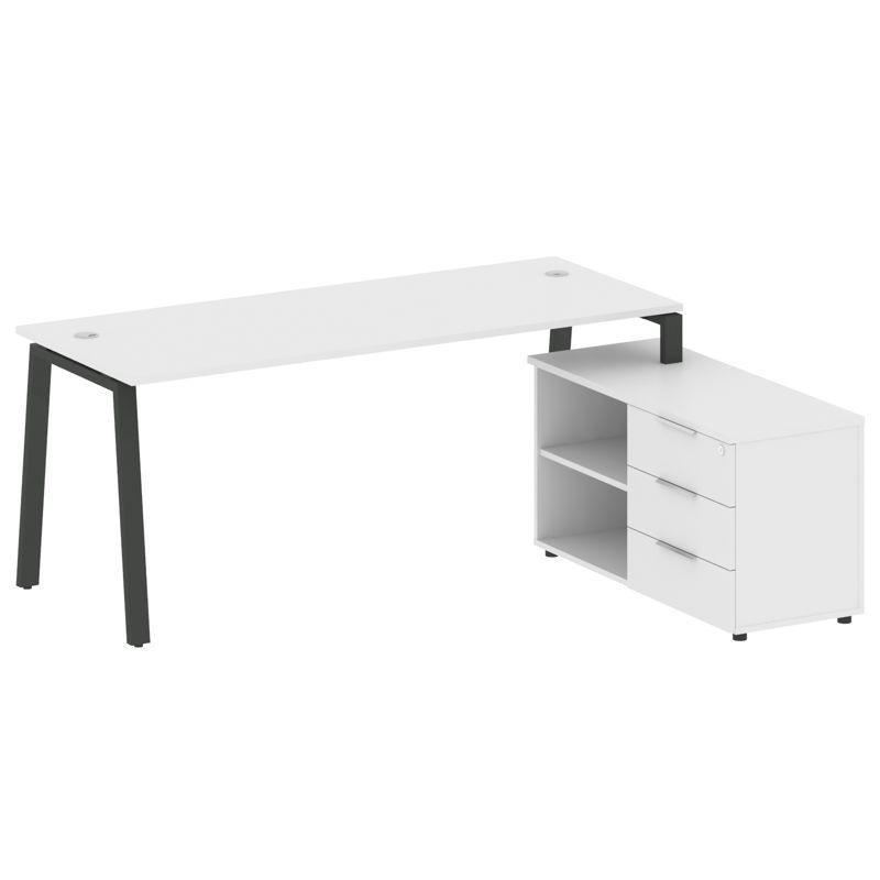 Metal System Рабочая станция с тумбой на А-образном м/к БА.РС-СТС-2.5 (R) Белый/Металл Антрацит 1900 Metal System Рабочая станция с тумбой на А-образном м/к БА.РС-СТС-2.5 (R) Белый/Металл Антрацит 1900