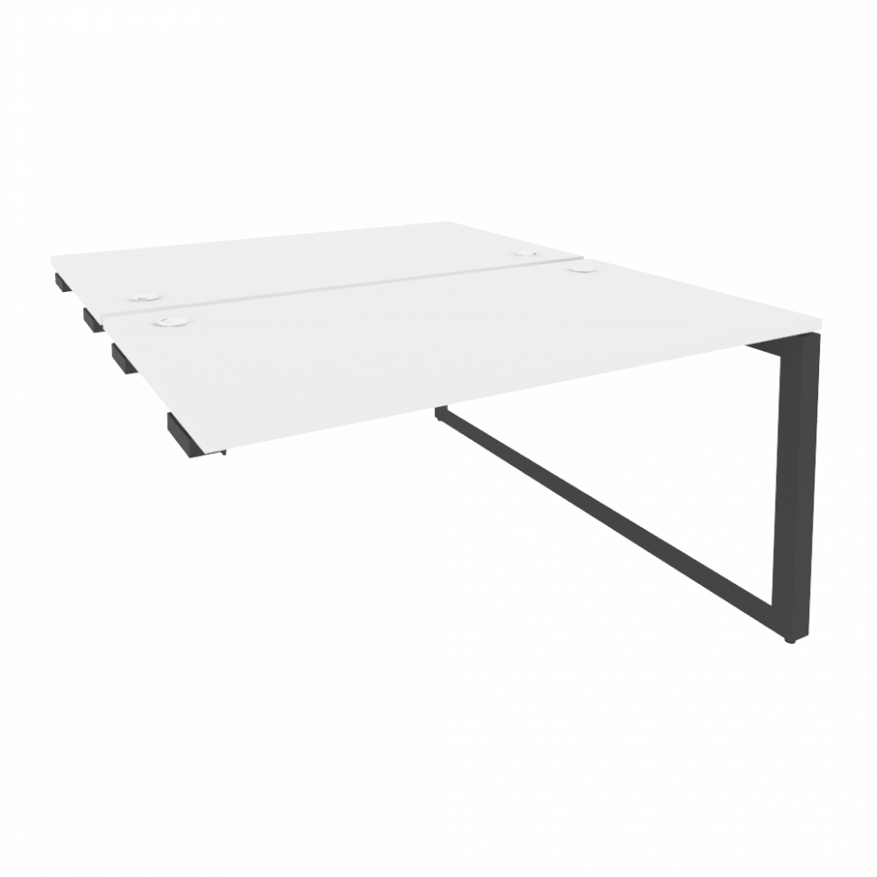 Onix Стол-приставка двойной на О-образном м/к к опорым элем. O.MO-D.SPR-3.8 Белый Бриллиант/Металл А