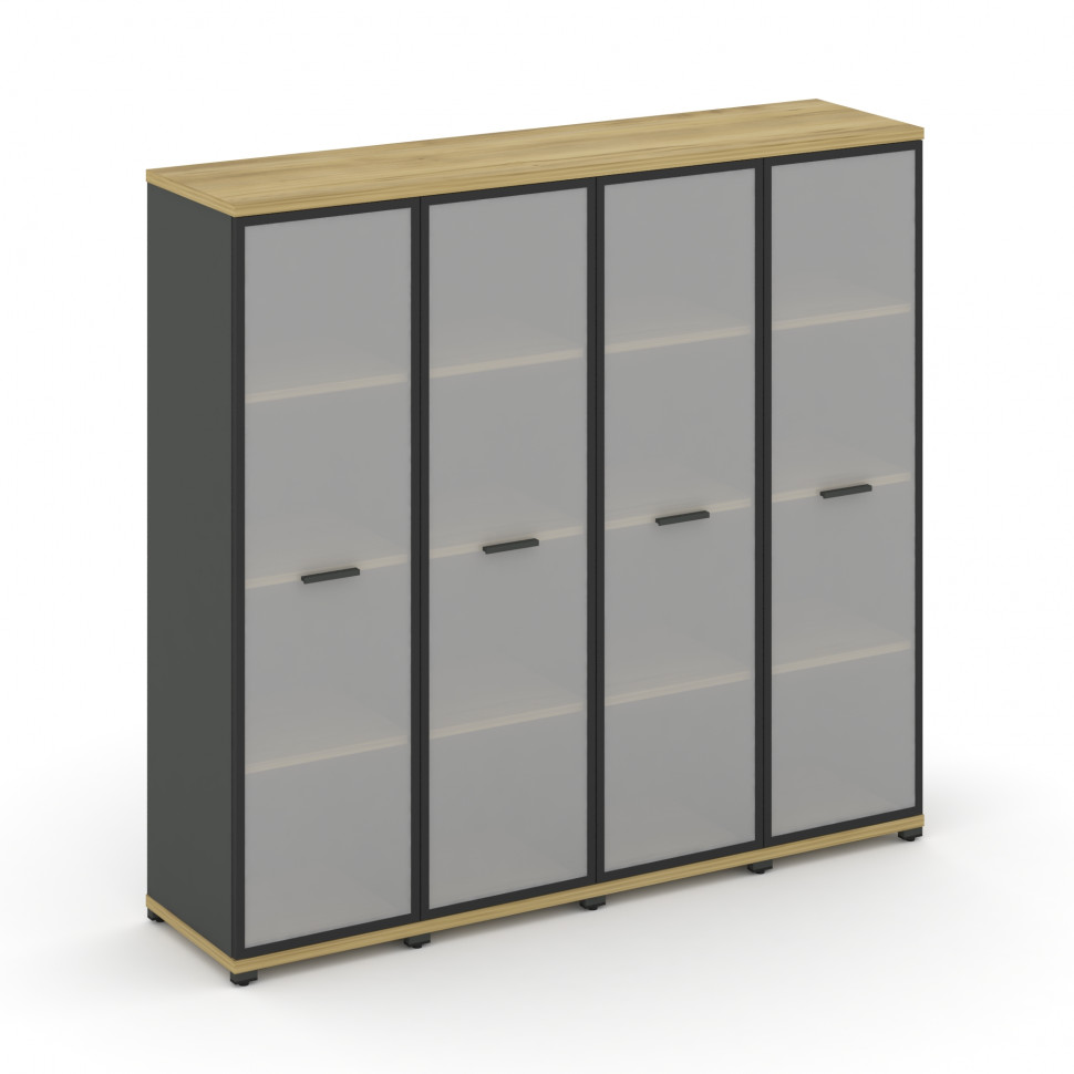 Concept Шкаф 4 узкие секции, 4 ниши CN.STU-446 RMB A Дуб Винченцо/Антрацит/Металл Антрацит/Сатин 166