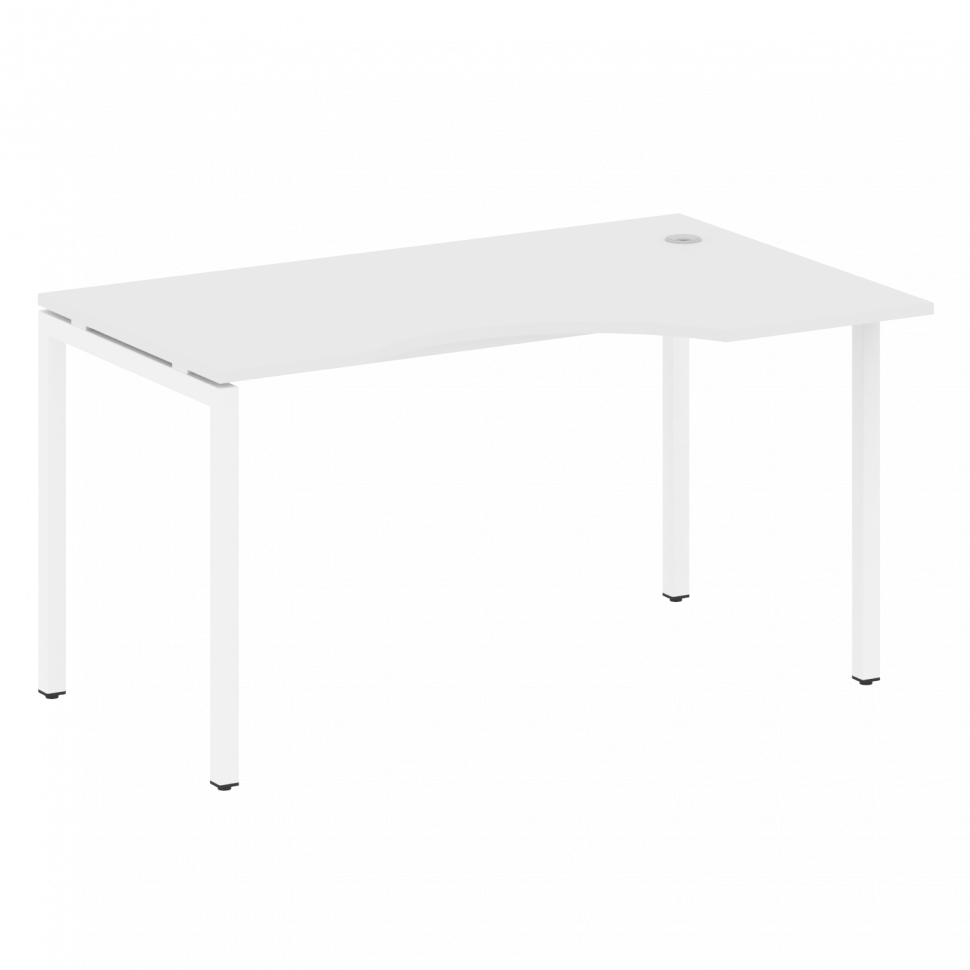 Metal System Quattro Стол криволинейный правый на П-образном м/к 40БП.СА-2 (R) Белый/Металл Белый 14