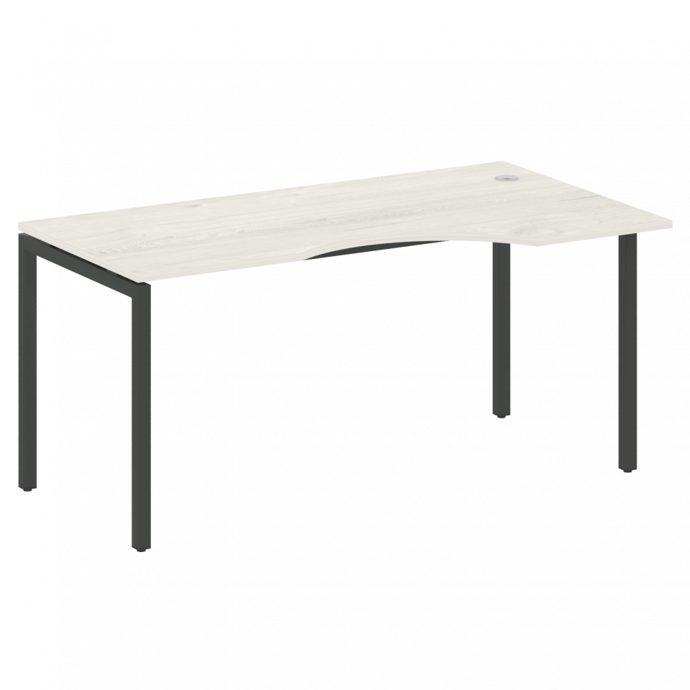 Metal System Quattro Стол криволинейный правый на П-образном м/к 40БП.СА-1 (R) Дуб Наварра/Металл Ан