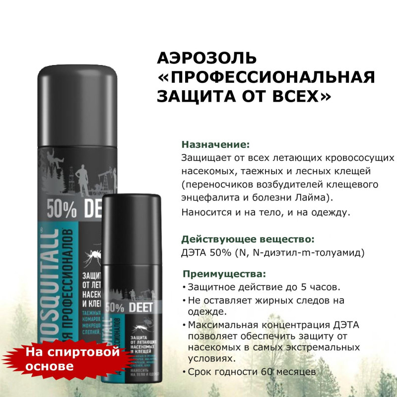 Спрей репеллентный MOSQUITALL Профессион защита от всех насекомых, 100 мл