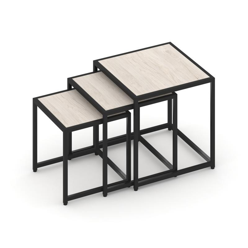 Loft Стол журнальный VR.L-SJK-45 Денвер Светлый/Металл Черный 450*450*450 Loft Стол журнальный VR.L-SJK-45 Денвер Светлый/Металл Черный 450*450*450