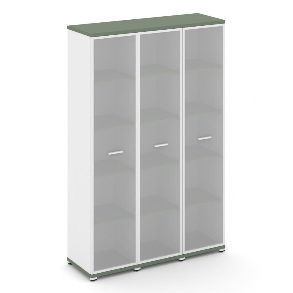 Concept Шкаф 3 узкие секции, 5 ниш CN.STU-538 RMW W Кобо/Белый Бриллиант/Металл Белый/Сатин 1252*420