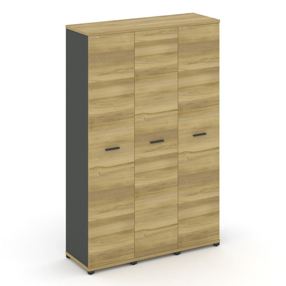 Concept Шкаф 3 узкие секции, 5 ниш CN.STU-538 A Дуб Винченцо/Антрацит/Металл Антрацит 1252*420*1922