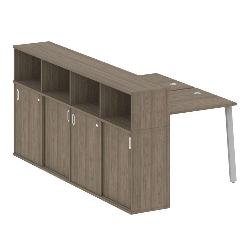 Metal System Рабочая станция с шкафом-купе на А-образном м/к БА.РС-СШК-4.1 Т Вяз Благородный/Металл