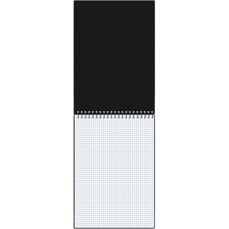 Блокнот А4 80л Attache гребень клетка пластик черн с тиснением