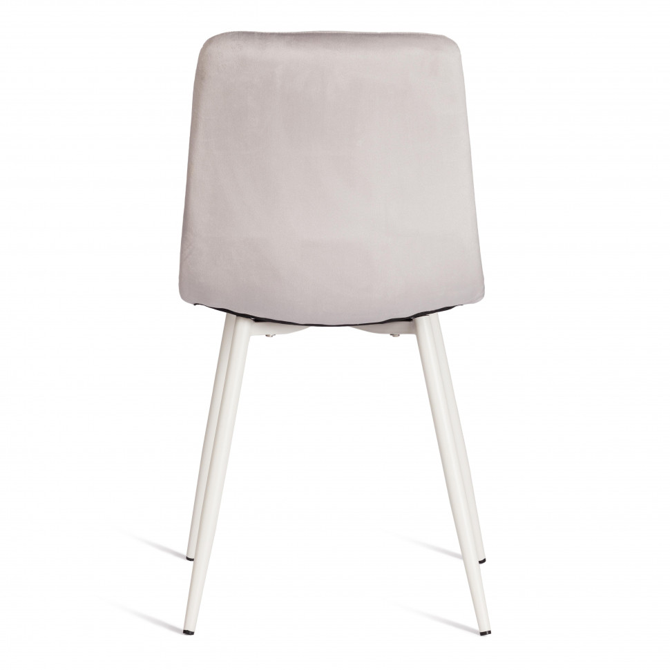 Стул CHILLY (mod. 7094-1) / 2 шт. в упаковке вельвет/металл, 44,5х52,5х86 см, light grey (светло-серый) HLR14 / белый