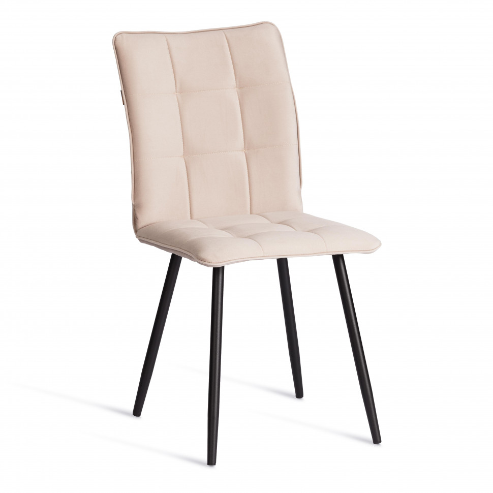 Стул обеденный Bari (2 шт. в упаковке) LT, велюр, бежевый/черный, 7, 41х55х89 см