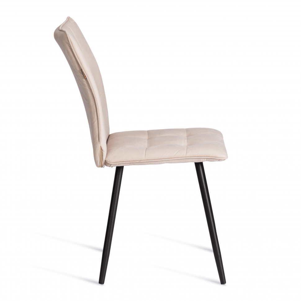 Стул обеденный Bari (2 шт. в упаковке) LT, велюр, бежевый/черный, 7, 41х55х89 см