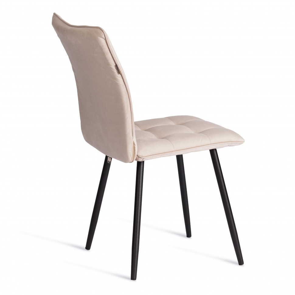 Стул обеденный Bari (2 шт. в упаковке) LT, велюр, бежевый/черный, 7, 41х55х89 см