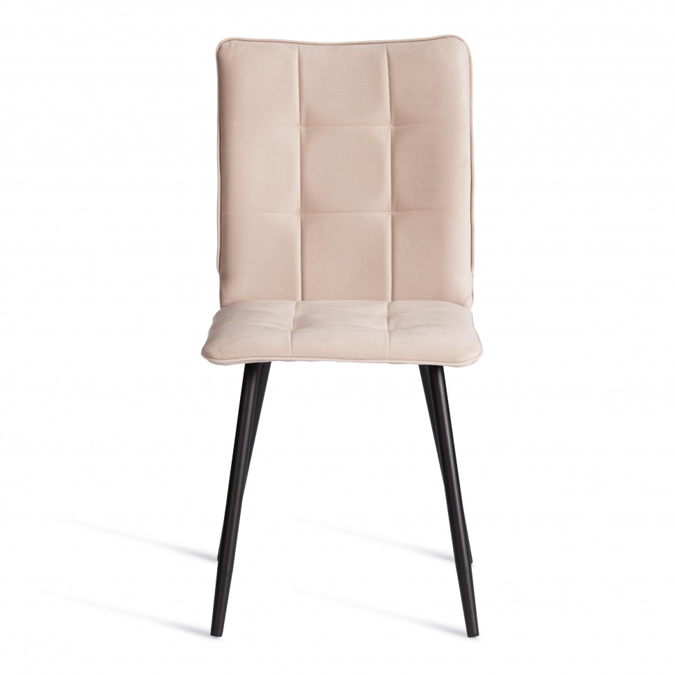 Стул обеденный Bari (2 шт. в упаковке) LT, велюр, бежевый/черный, 7, 41х55х89 см