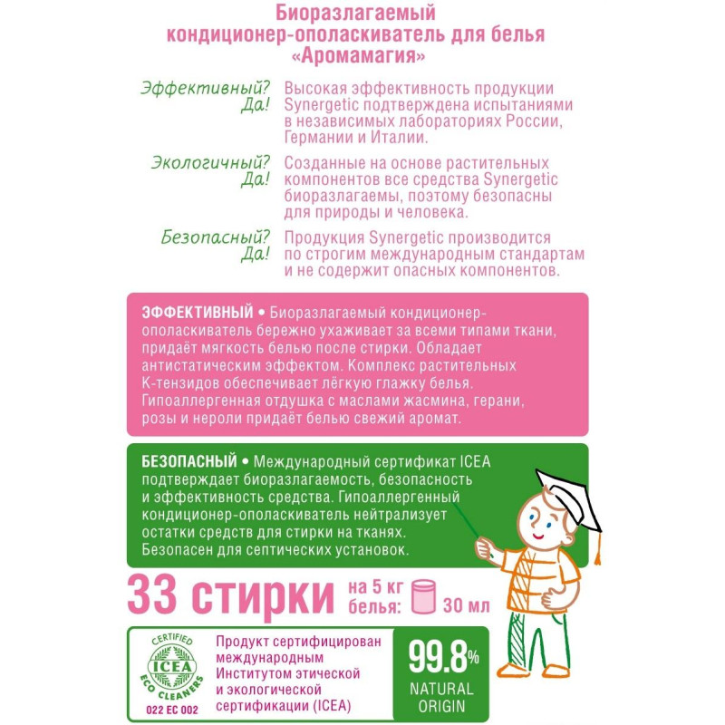 Кондиционер для белья Synergetic Аромамагия 1л 