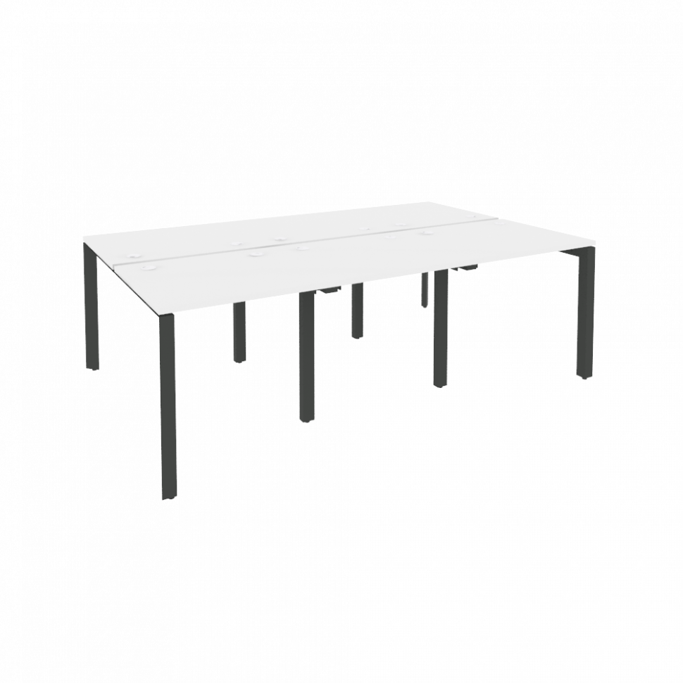 Onix Рабочая станция на П-образном м/к O.MP-D.RS-6.0.7 Белый Бриллиант/Металл Антрацит 2340*1475*750