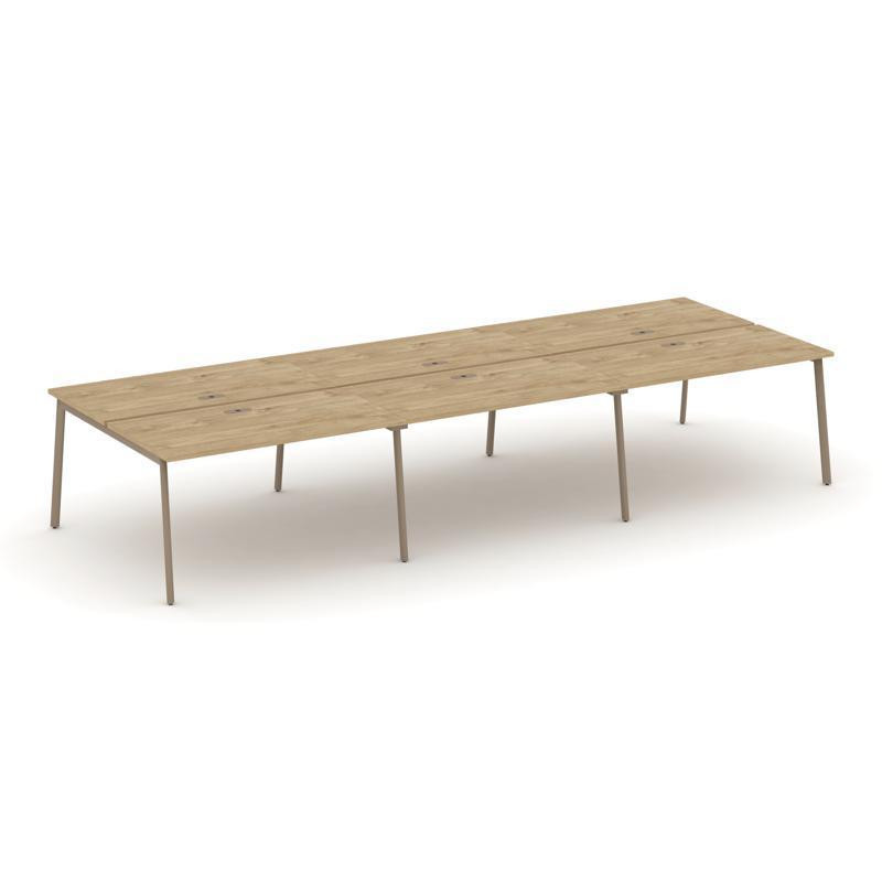 Estetica Рабочая станция 6 мест ES.D.RS-6.3-LP Тиквуд Светлый/Металл Латте 4140*1500*750 Estetica Рабочая станция 6 мест ES.D.RS-6.3-LP Тиквуд Светлый/Металл Латте 4140*1500*750