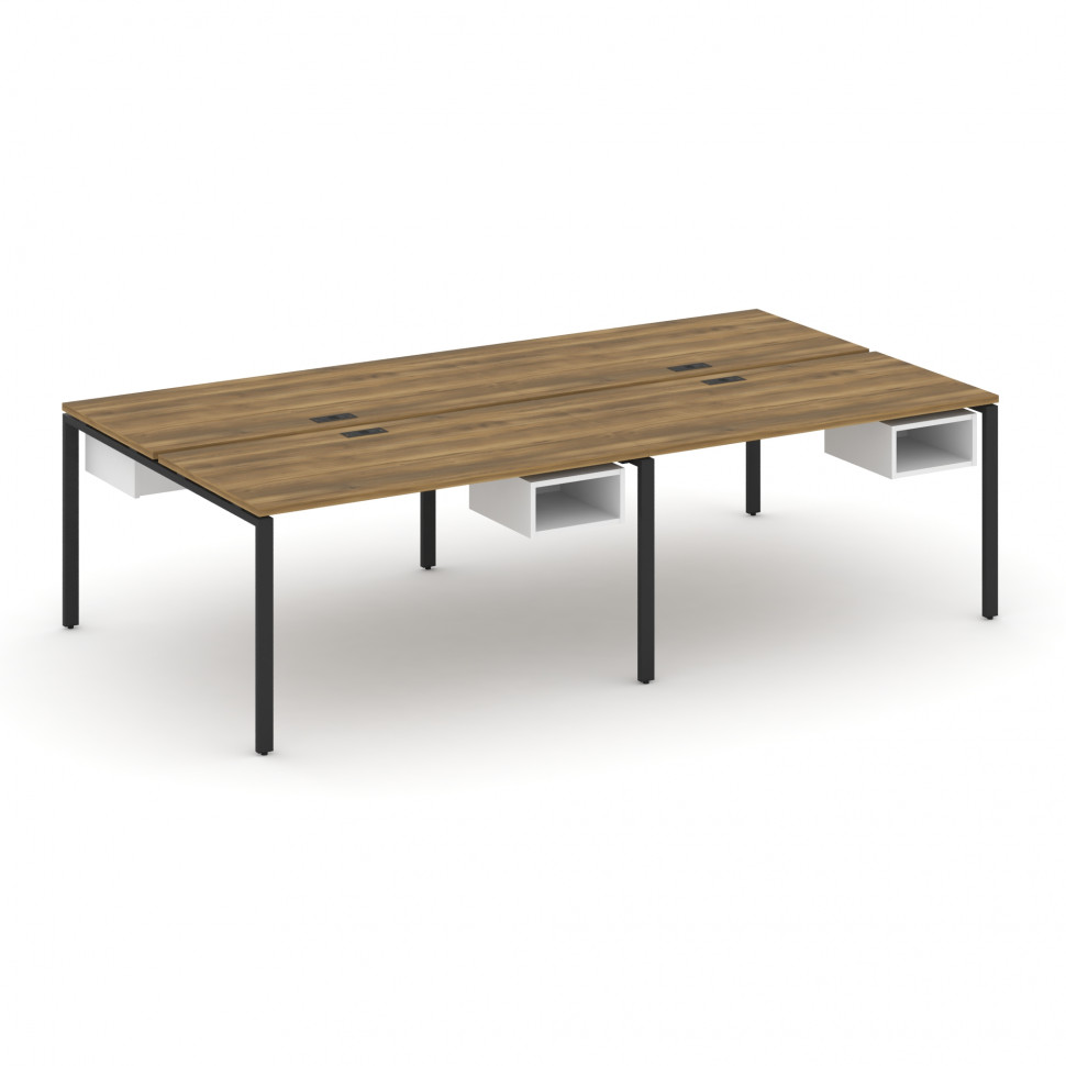 Concept Рабочая станция двухсторонняя с подвесными тумбами на 4 места CN.DRS-123 Сандал Янтарный/Бел