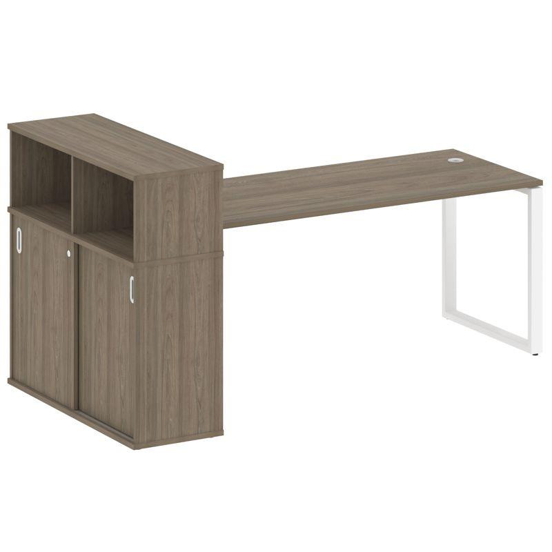 Metal System Стол письменный с шкафом-купе на О-образном м/к БО.РС-СШК-3.5 Т Вяз Благородный/Металл Metal System Стол письменный с шкафом-купе на О-образном м/к БО.РС-СШК-3.5 Т Вяз Благородный/Металл